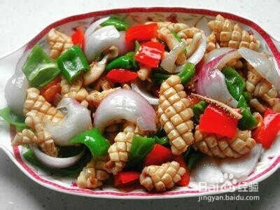 家常鱿鱼炒洋葱