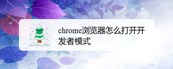 chrome浏览器怎么打开开发者模式