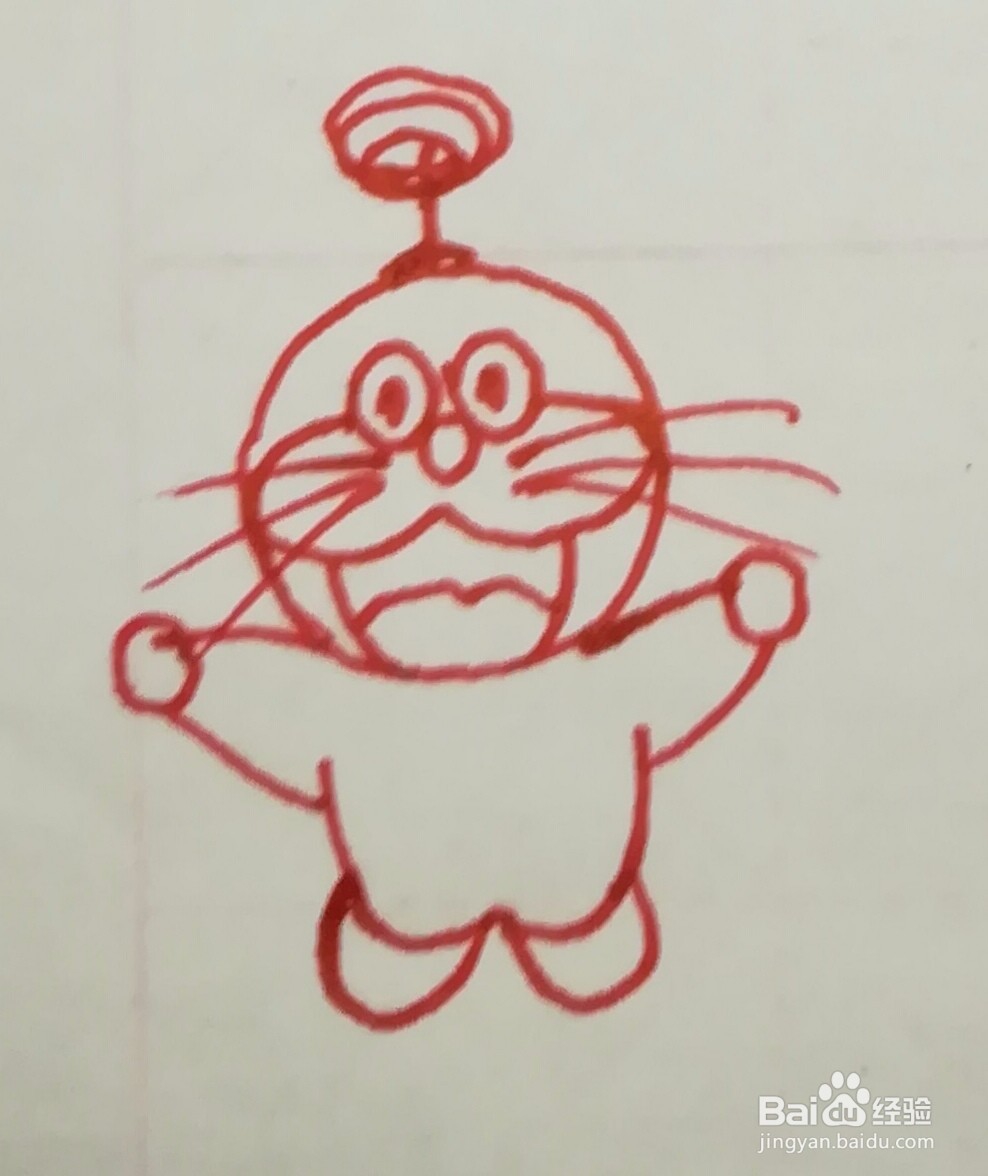 可爱调皮的机器猫简笔画怎么画步骤图