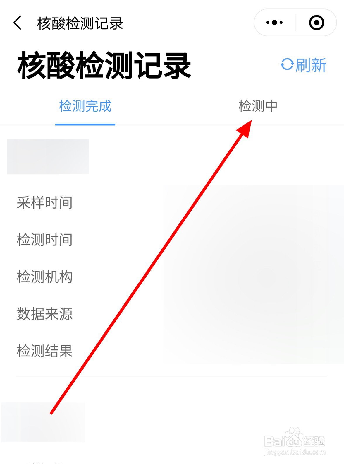 微信中怎么查看正在检测中的核酸记录