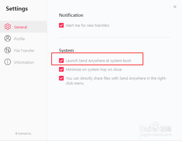 SendAnywher开机启动怎么取消