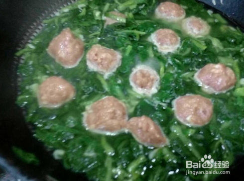 小白菜丸子汤