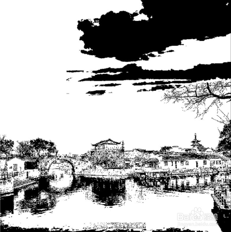 张继枫桥夜泊的简笔画