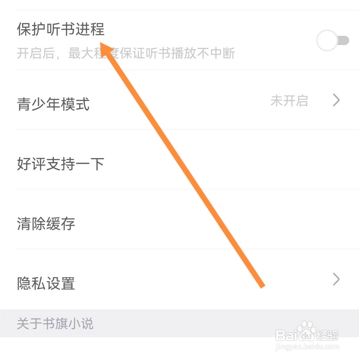 书旗小说如何查找保护听书进程