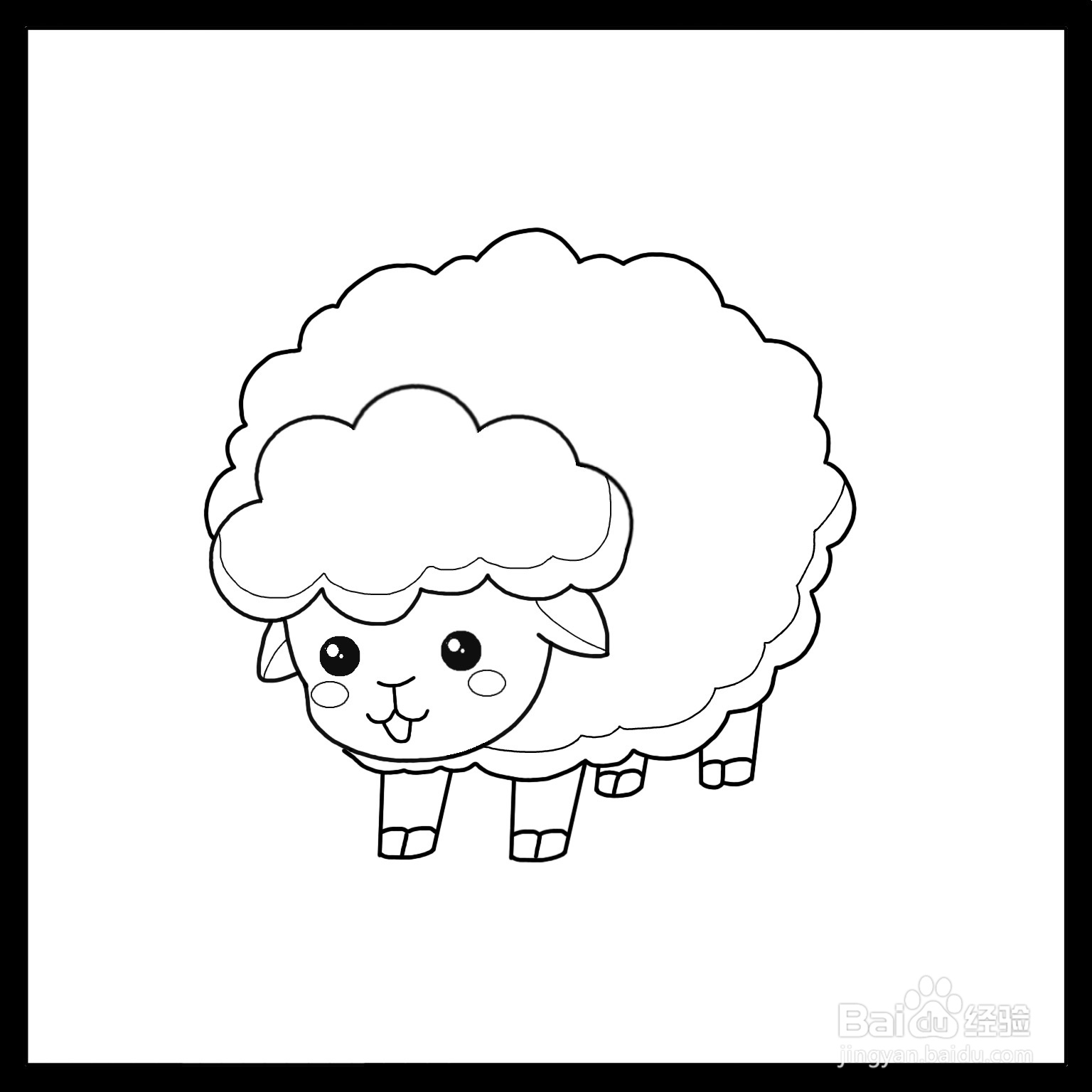 怎么画小绵羊简笔画(儿童简笔画)