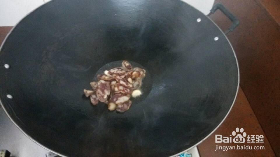 家常菜-芥蓝炒腊肠