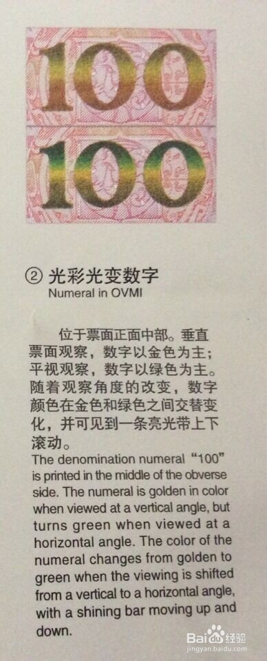 2015年版第五套人民币100元纸币防伪特征