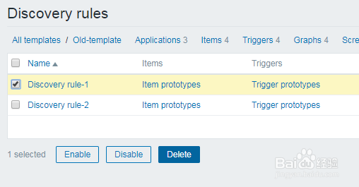 如何在zabbix的模板中删除发现规则？