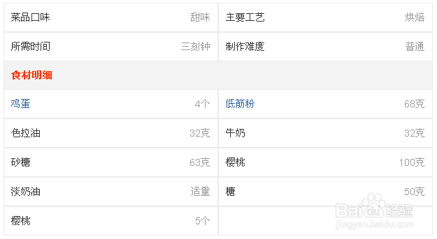 樱桃蛋糕的制作方法