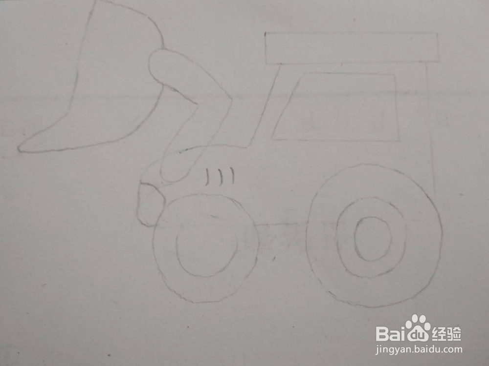 多妈简笔画工程车一辆推土机