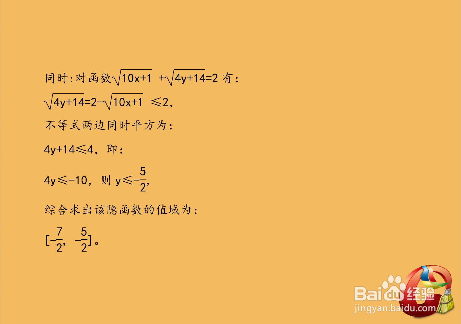 √10x+1+√4y+14=2的函数性质图像