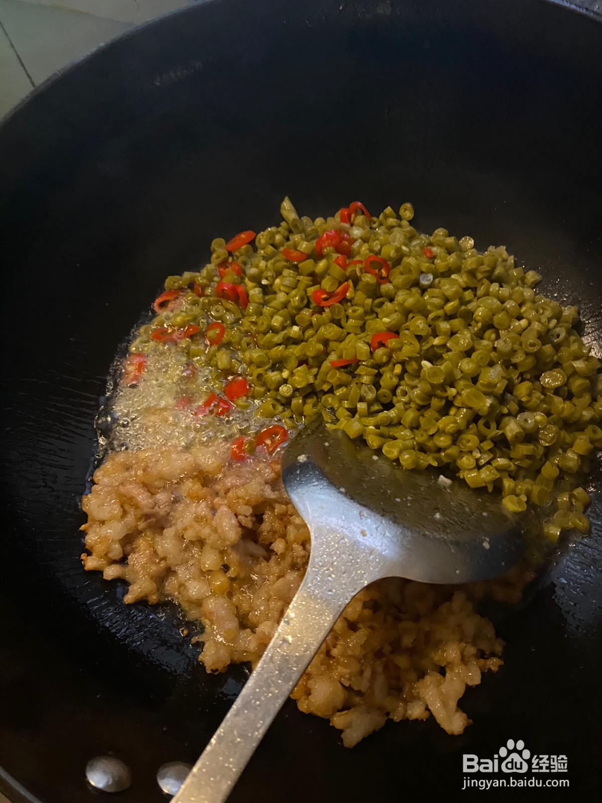 酸豆角炒肉末的做法