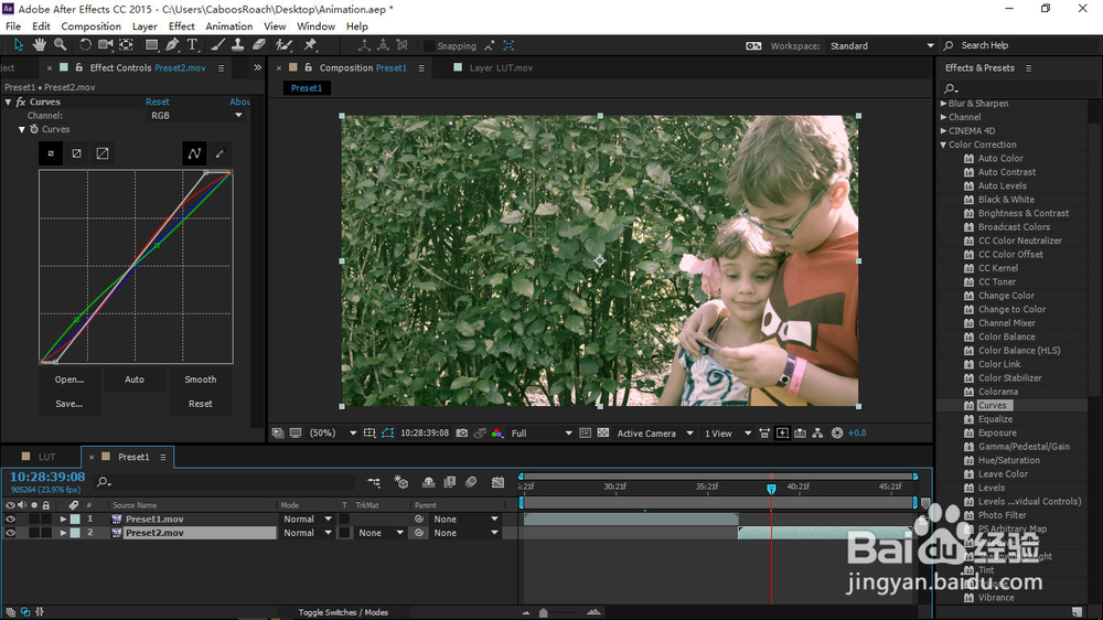 用预设简化在AE中的调色流程