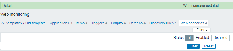 如何在zabbix的模板中修改WEB场景？