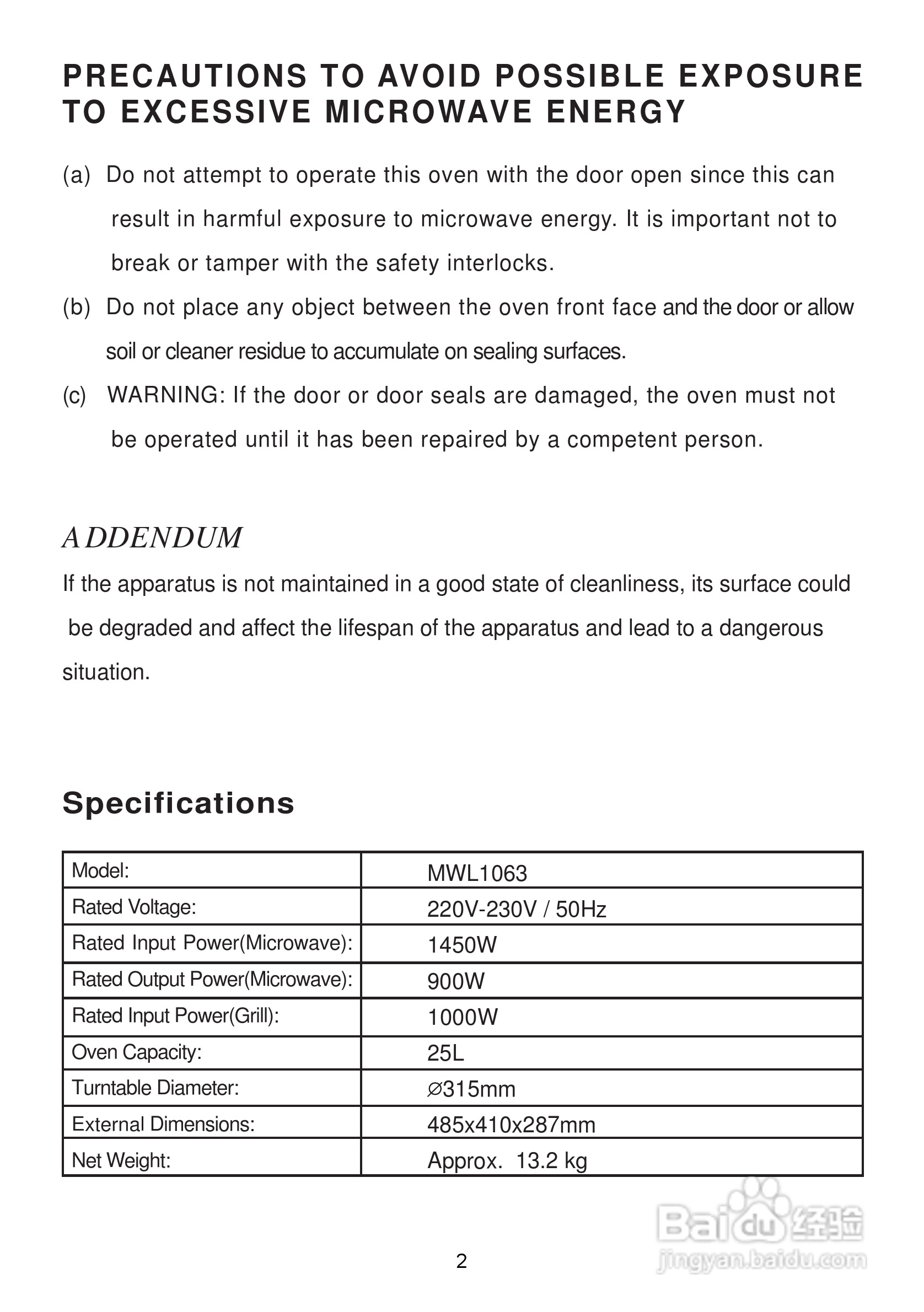 惠而浦MWL1063无烟少油BBQ微波炉说明书:[1]