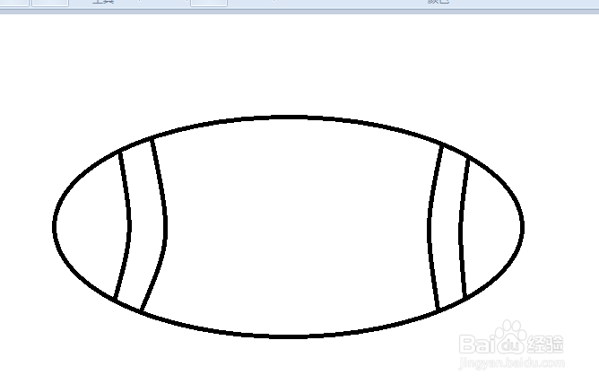 橄榄球简笔画的画法