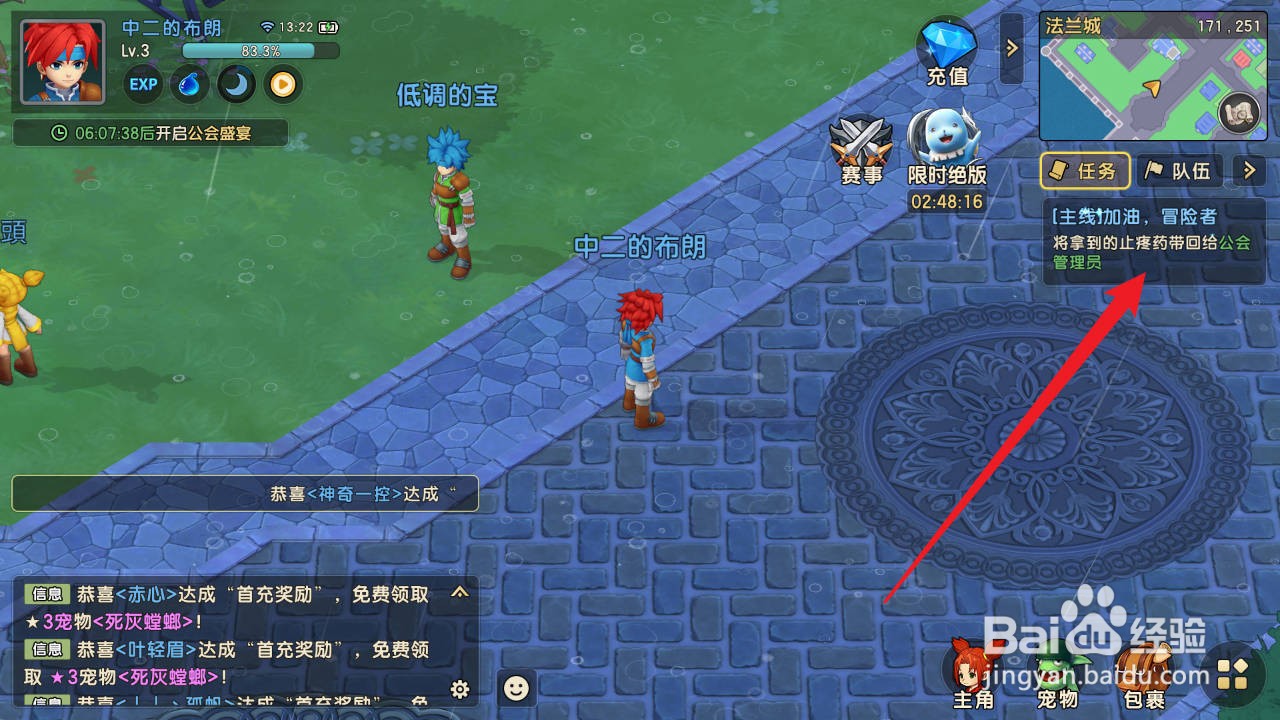 魔力宝贝复兴如何将止疼药带回给公会管理员