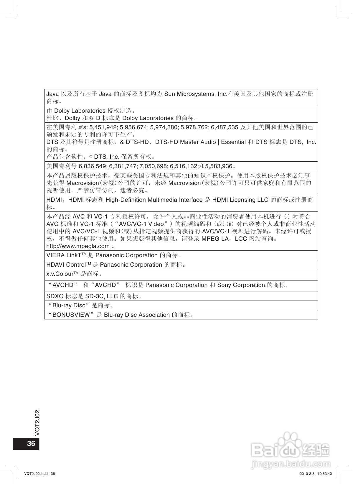松下DMP-BD45蓝光播放机使用说明书:[2]