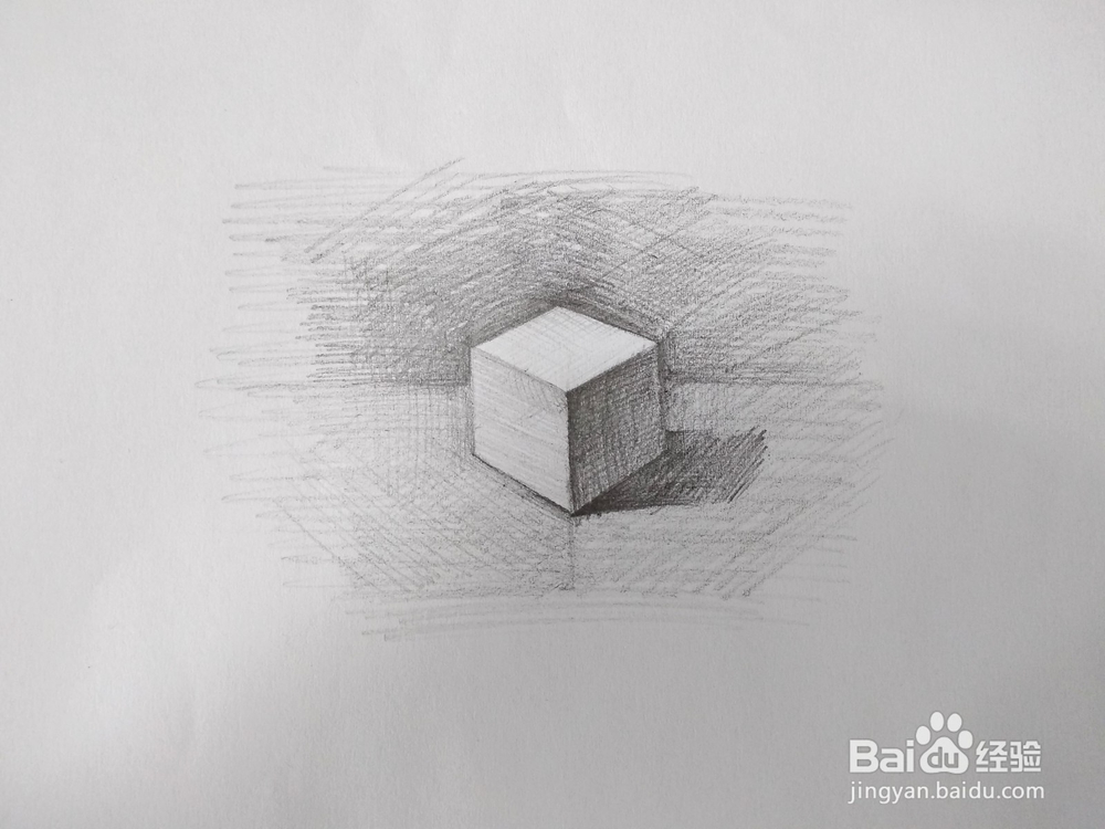 素描石膏几何体-六面体/正方形的详细绘画步骤