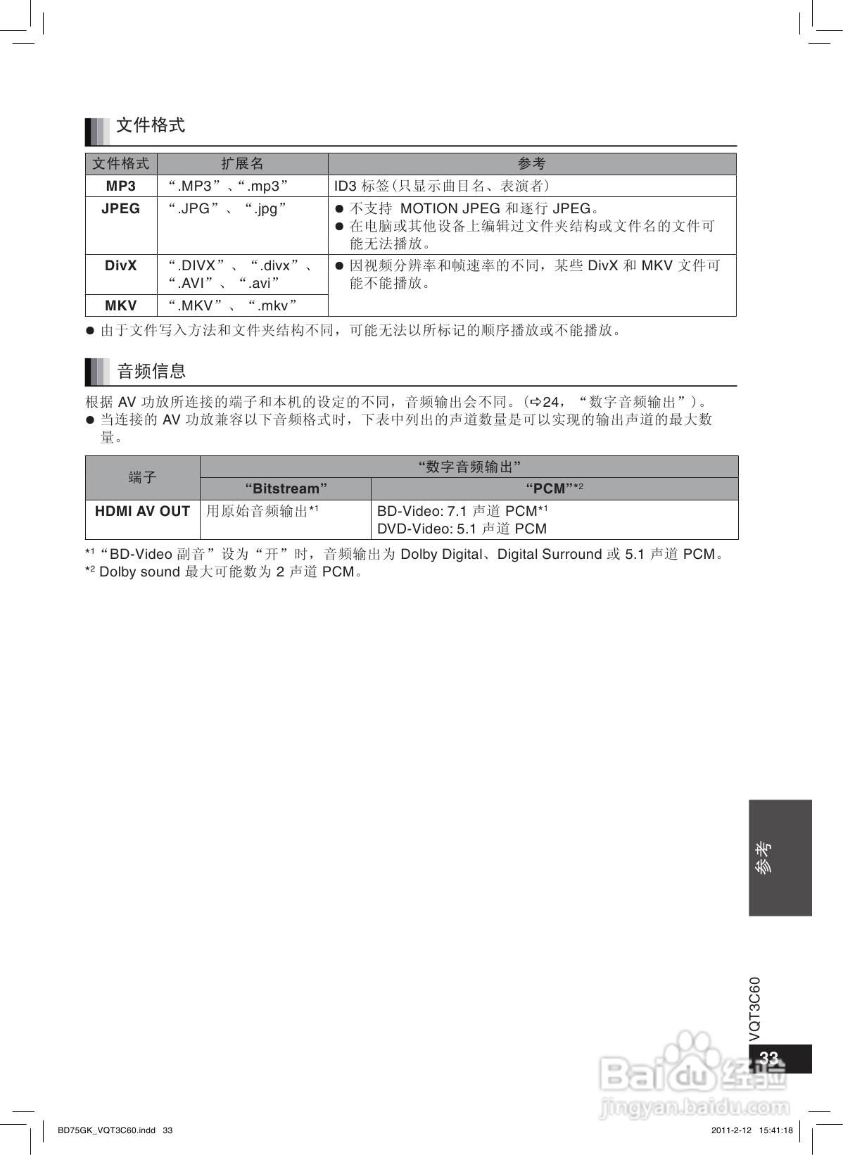 松下DMP-BD75蓝光播放机使用说明书:[2]