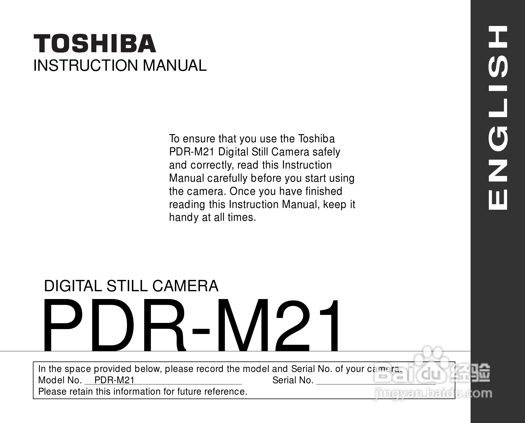 东芝PDR-M21数码相机使用说明书:[1]