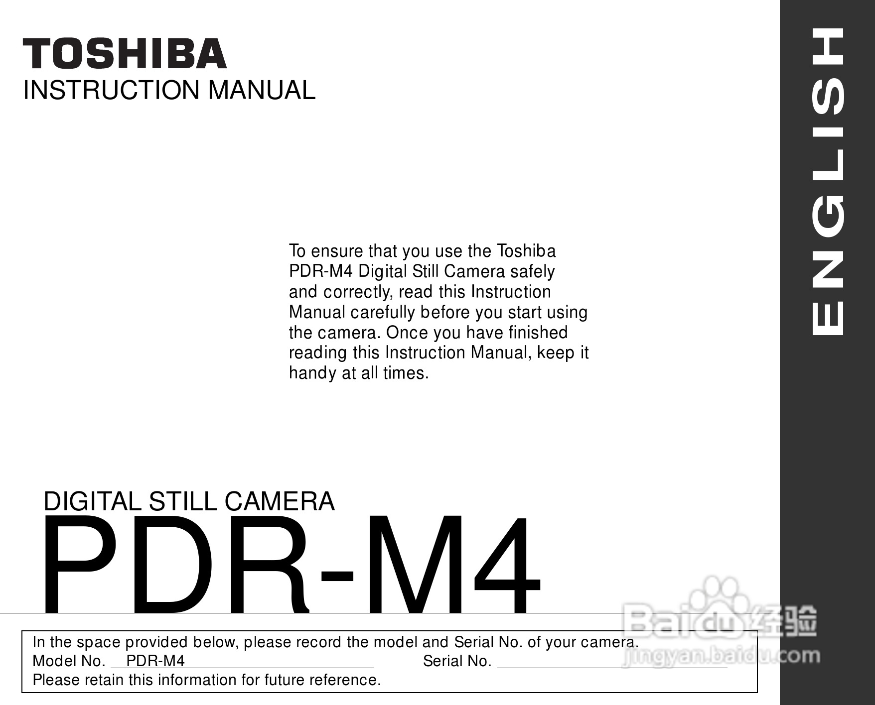 东芝PDR-M4数码相机使用说明书:[1]