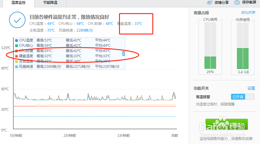 电脑上的硬盘温度怎么查看