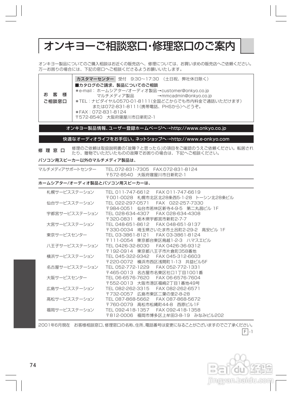 ONKYO MD-101A音响使用说明书.:[4]