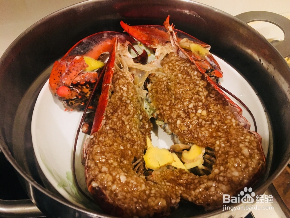 自己做蒜蓉波士顿龙虾海鲜美食