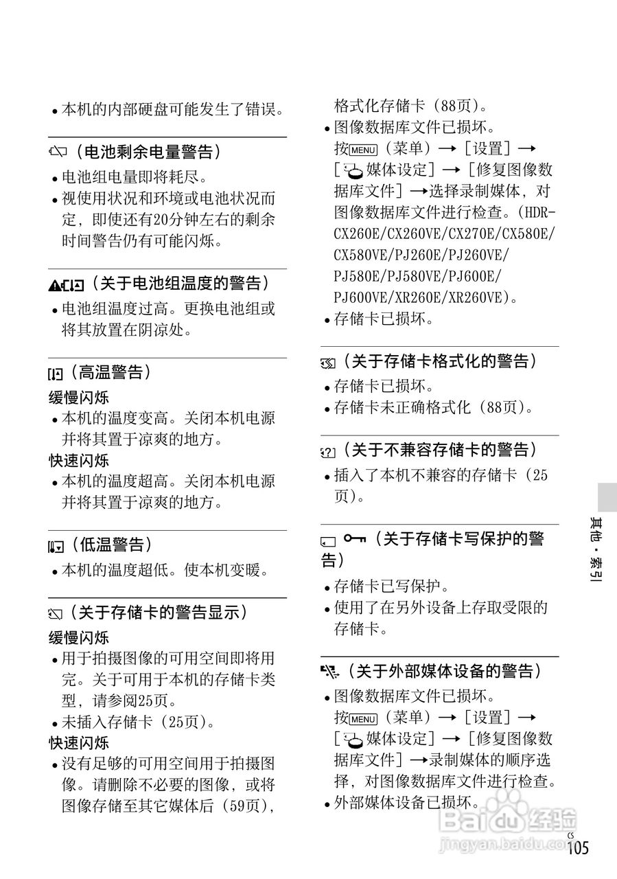 索尼HDR-CX250E数码摄相机使用说明书:[11]
