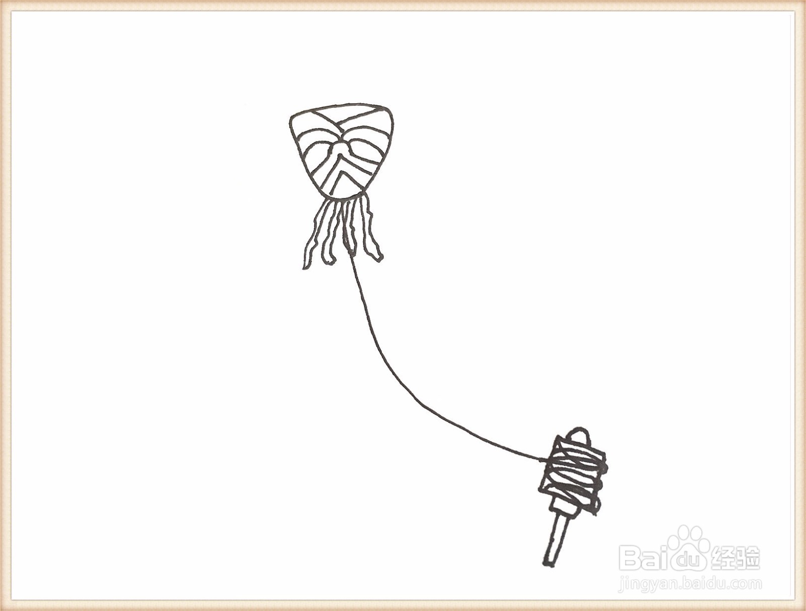 一笔一笔教你画风筝简笔画