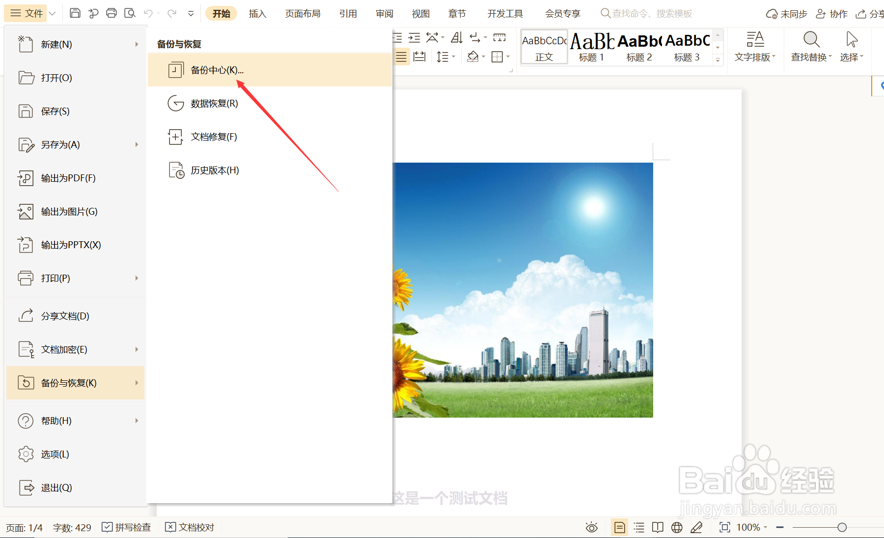 如何开启WPS文件自动同步备份