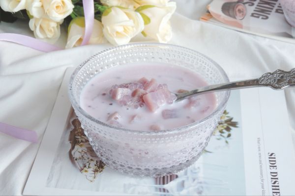 紫薯西米炖牛奶