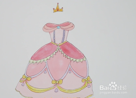 公主裙的画法华丽图片