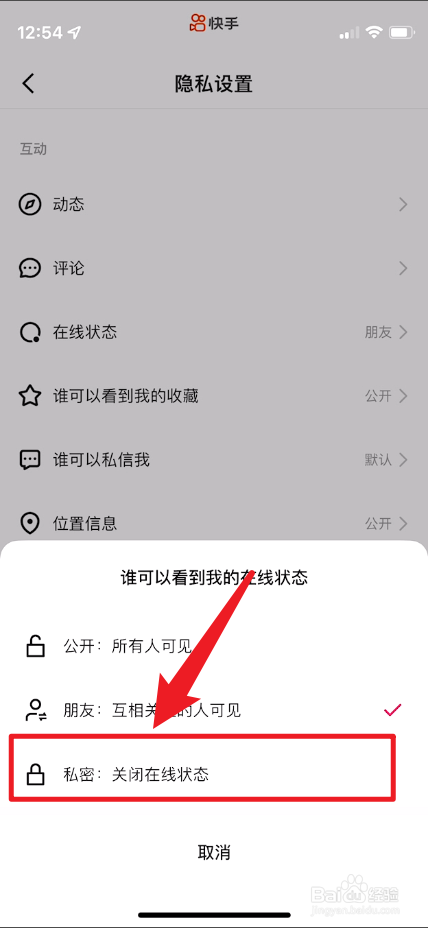 快手app如何隐藏自己的在线状态