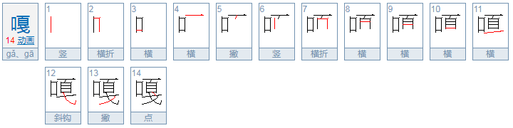 ga拼音的所有汉字，ga拼音的汉字有哪些