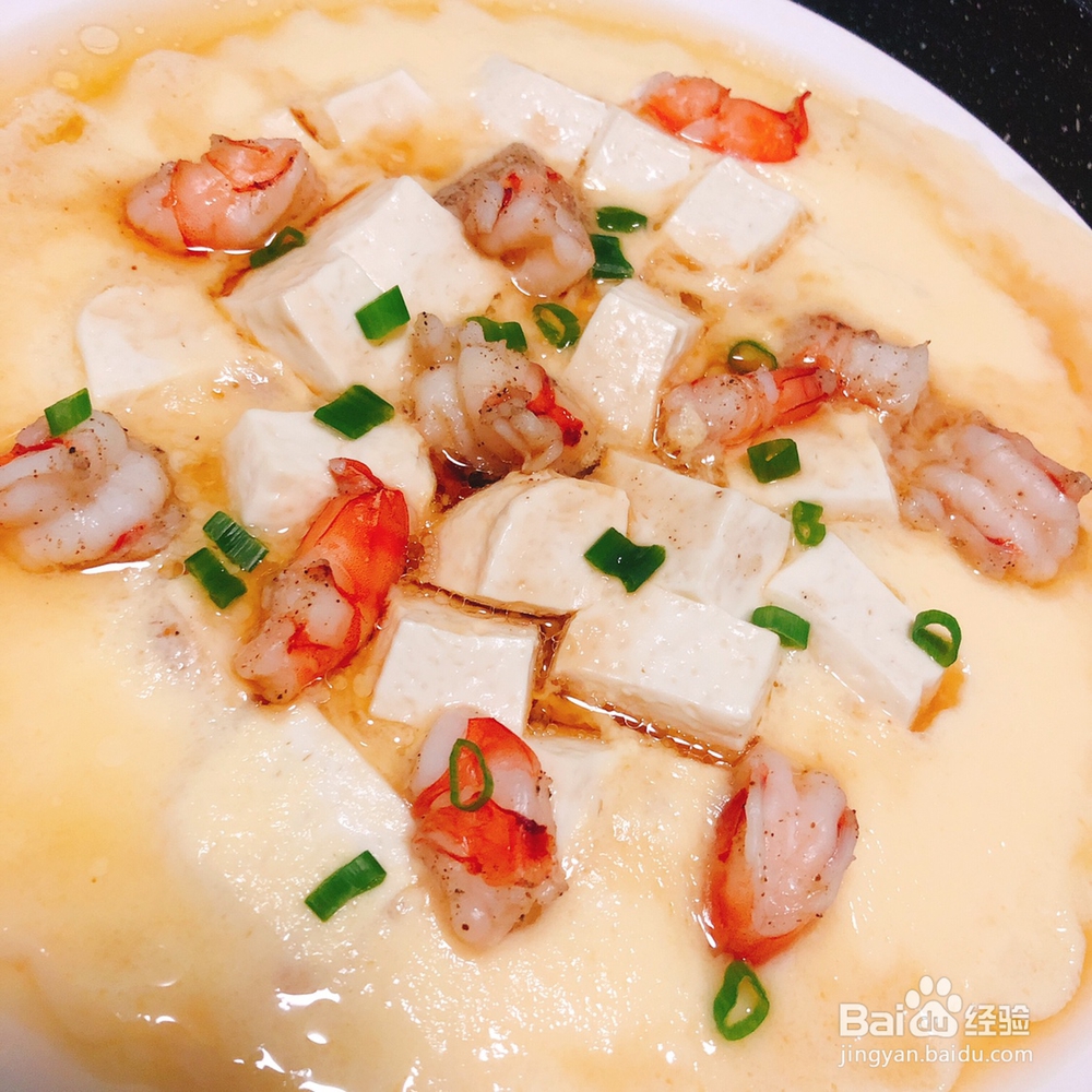 怎么简单的做虾仁嫩豆腐蒸蛋?