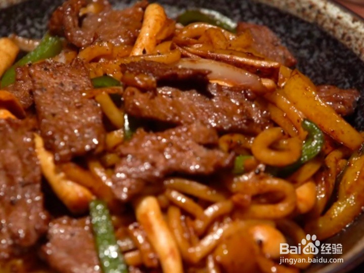家常版黑椒牛肉炒乌冬教程