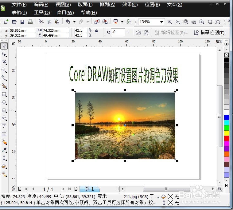 CorelDRAW如何设置图片的调色刀效果