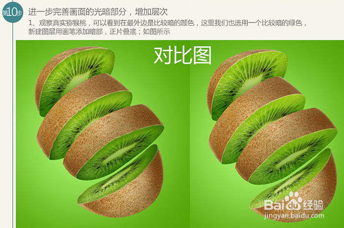 PS制作猕猴桃被旋转切开的动感瞬间