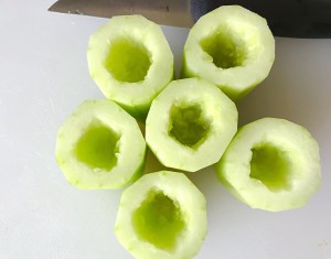 清爽鲜虾黄瓜盅【家庭版做法如下】