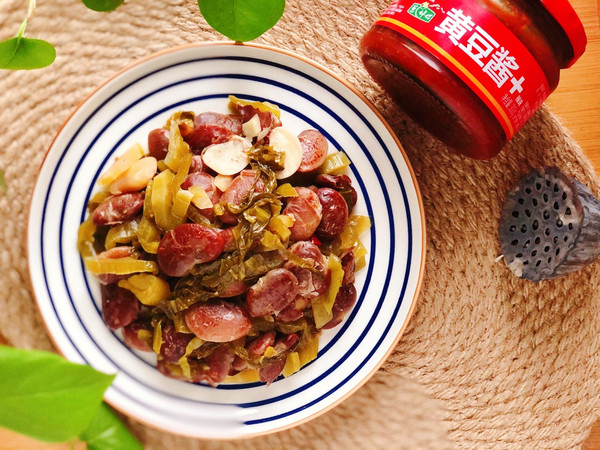 酸菜炒焖荷包肾豆