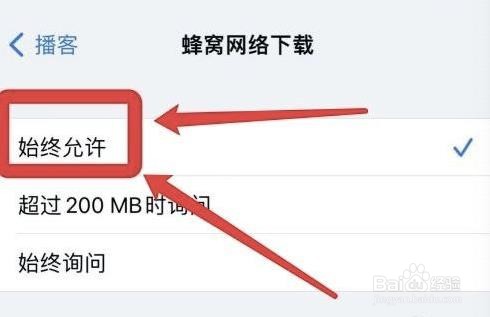 在哪设置允许苹果播客使用蜂窝网络下载