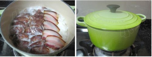 煮出金黄饭焦的小妙招【腊味双拼煲仔饭】