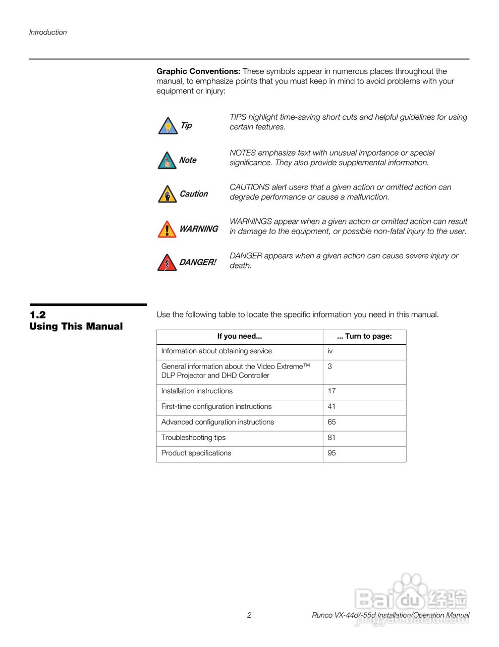 Runco VX-55d投影机使用说明书:[2]