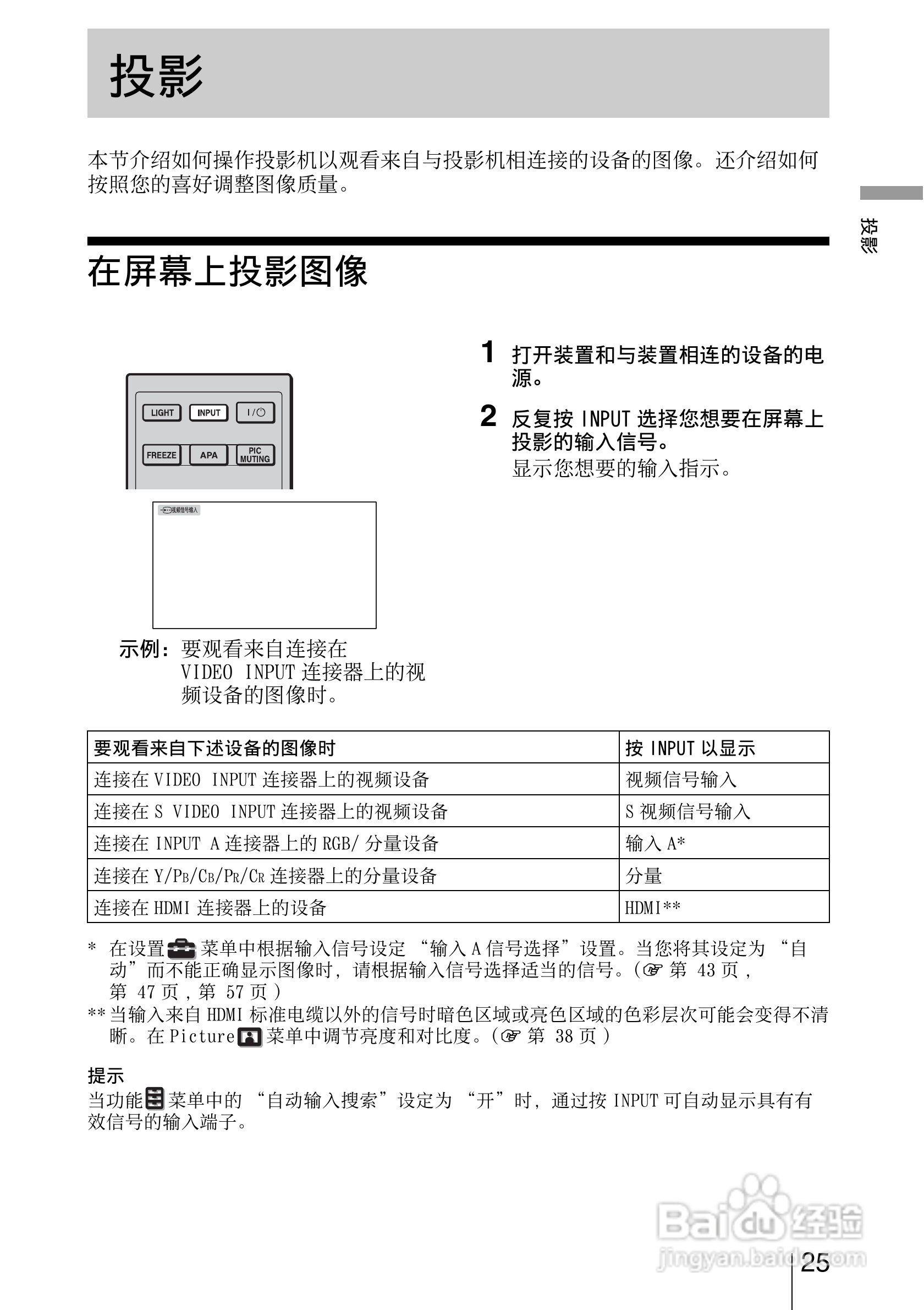 SONY视频投影机VPL-AW15 VPL-AW10使用说明书:[3]