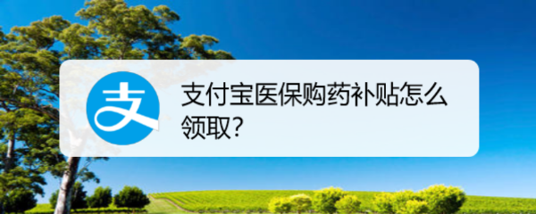 支付宝医保购药补贴怎么领取