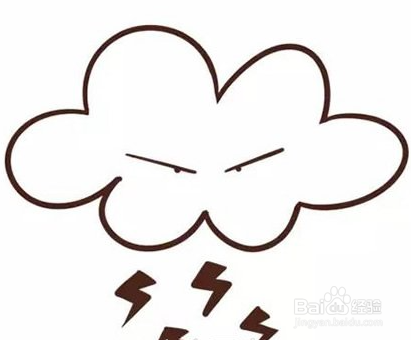 简笔画---打雷下雨的简笔画教程