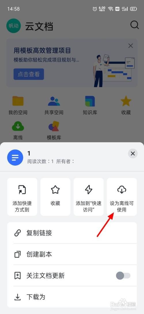 如何设置飞书文档离线使用