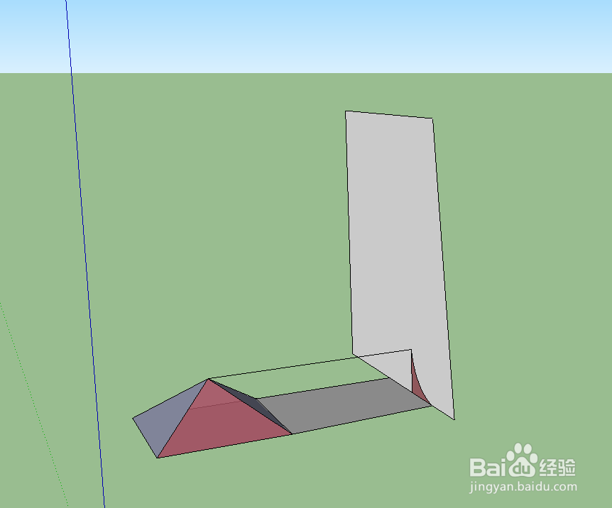 sketch up里不用插件怎么做出曲面屋顶?